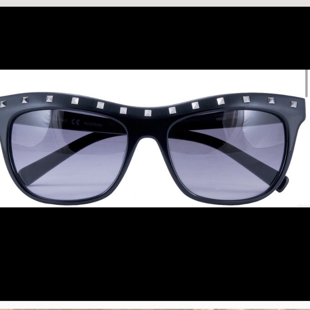 Valentino Black and Silver Studded Sunglasses